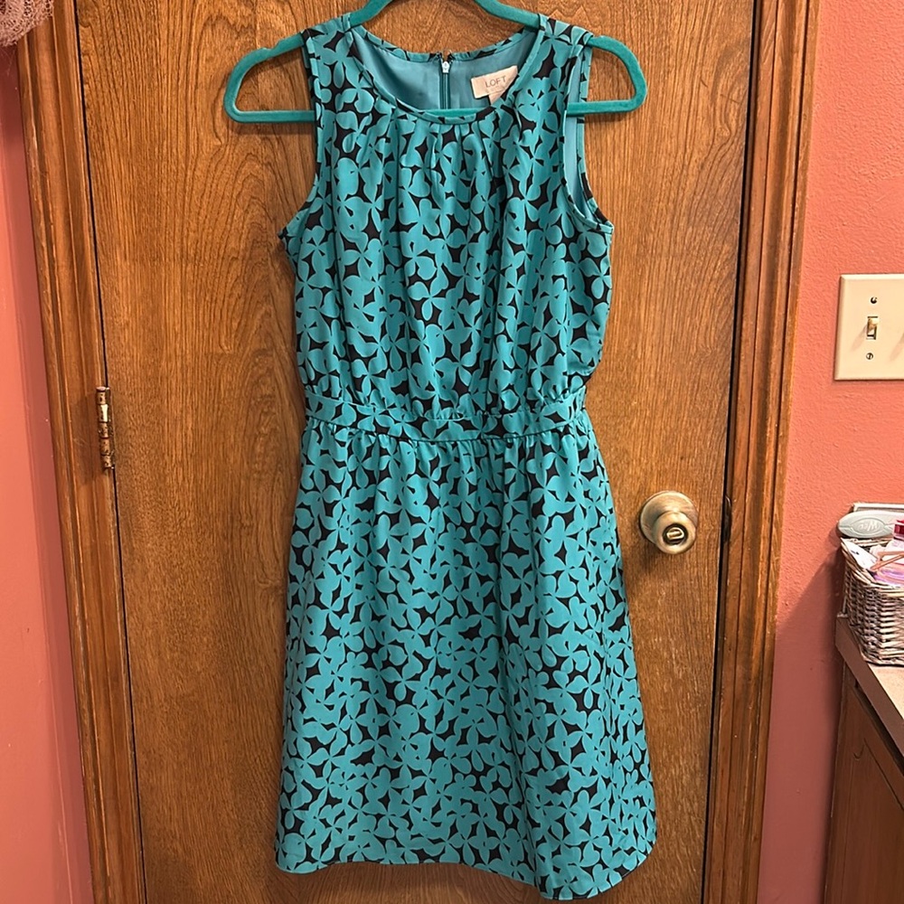 Teal petite business casual dress